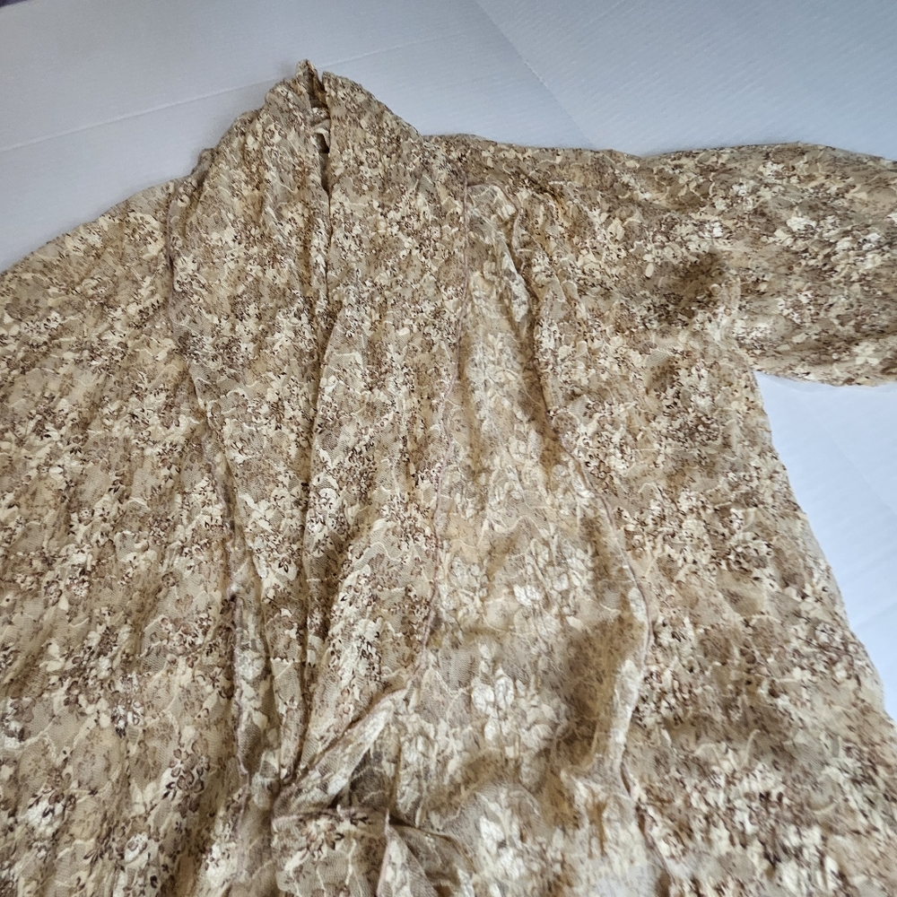 Designs Today's Women Elegant Lace Beige/Gold Dress/Jacket Size XL - Picture 7 of 16